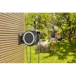 Gardena Wandslangenbox Roll Up 35 Grijs/wit Meter Incl. Tuinspuit -SKIL WINKEL 123 1104