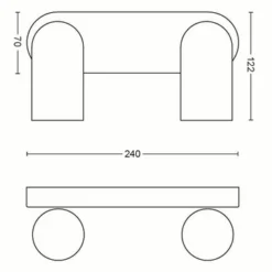 Philips Opbouwspot MyLiving Pongee LED Wit 2 X 5.5W -SKIL WINKEL 123 1362