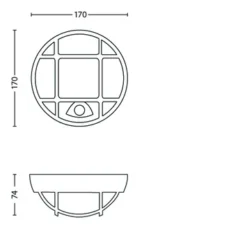 Philips Buitenlamp Eagle Met Bewegingssensor Met Raster Zwart LED 3.5W -SKIL WINKEL 123 1427