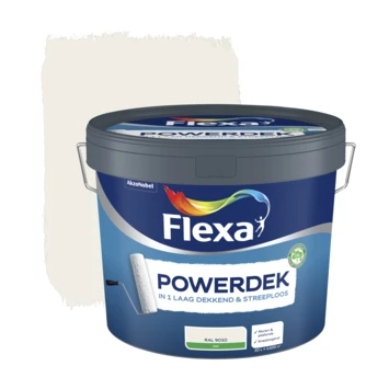 Flexa Powerdek Latex RAL9010 Gebroken Wit Mat 10 Liter 1 Flexa Powerdek Latex RAL9010 Gebroken Wit Mat 10 Liter