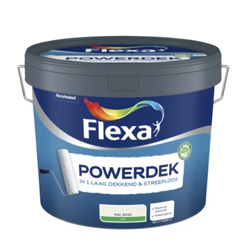Flexa Powerdek Latex RAL9010 Gebroken Wit Mat 10 Liter 2 Flexa Powerdek Latex RAL9010 Gebroken Wit Mat 10 Liter - Afbeelding 2