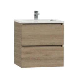 Tiger Karlo Badkamermeubel 60 Cm Chalet Eiken Met Wastafel Hoogglans Wit -SKIL WINKEL 123 1482