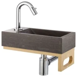 Atlantic Fonteinset Brody Links Zwart Natuursteen 36x18x9 Cm -SKIL WINKEL 123 1528