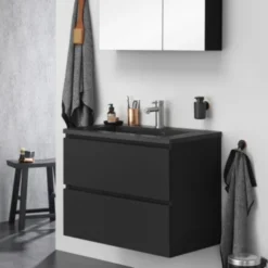 Tiger Badkamermeubelset Karlo 80cm Matzwart Met Zwarte Wastafel 14 Tiger Badkamermeubelset Karlo 80cm Matzwart Met Zwarte Wastafel -SKIL WINKEL 123 1595