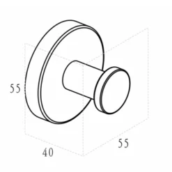 Marho Handdoekhaak Luxor Groot Gun Metal -SKIL WINKEL 123 1684