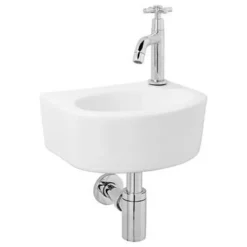 Atlantic Fonteinset Jonah Halfrond Wit Keramiek 30x22.5x11.5 Cm