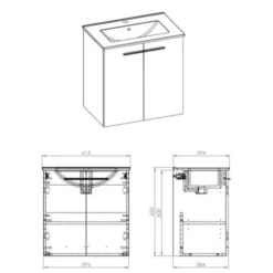 Atlantic Badmeubel Clara 60cm Twee Deuren Wit -SKIL WINKEL 123 1785